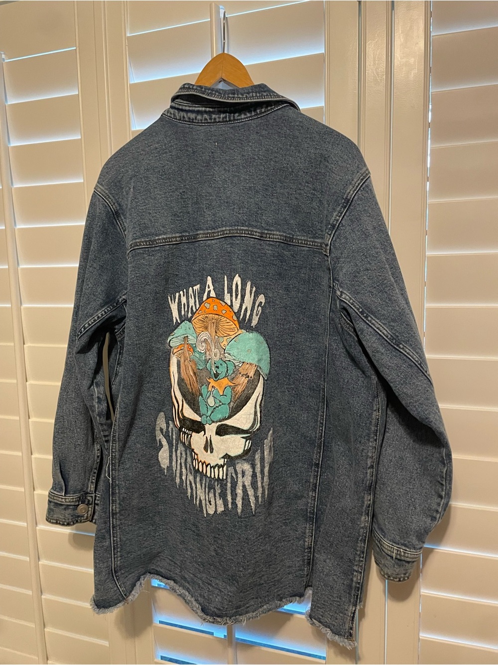 Terra&SkyDenim jacket with Greatful Dead image on back, size1x